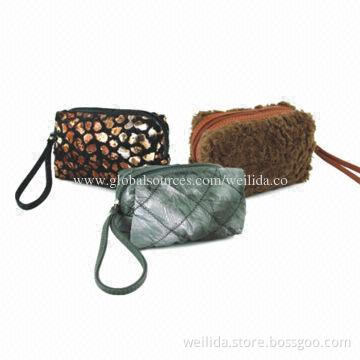 Fabric Cosmetic Bags, Available in Various Materials, Zipper Closure